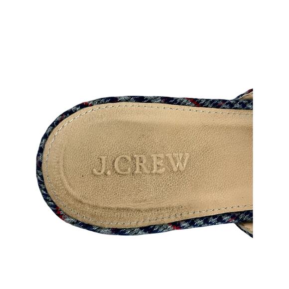 J. Crew Plaid Tweed Slip On Pointed Toe Cloth and Leather Flats Sz 6.5 MSRP $198 - Picture 7 of 9